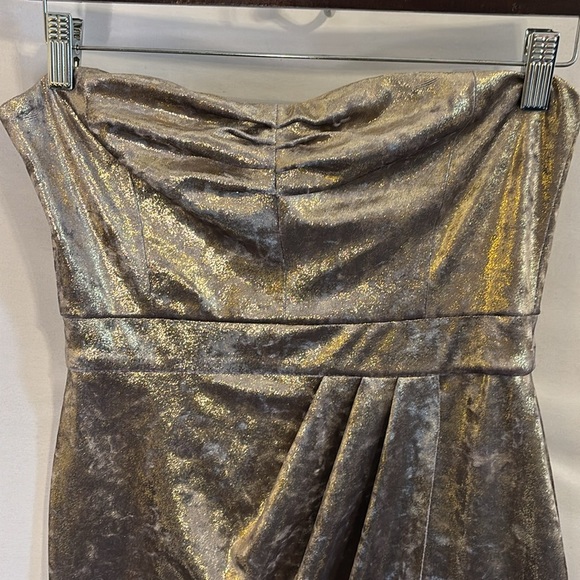 Zara Gold faux wrap mini dress - Picture 2 of 6